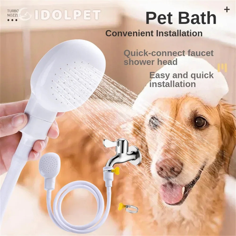 Dog Shower Attachment - Portable Pet Shower with Adjustable Hose Clamp & Bath Head Spray - ZOOMNSTORE