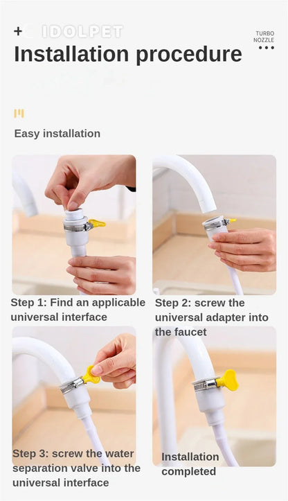 Dog Shower Attachment - Portable Pet Shower with Adjustable Hose Clamp & Bath Head Spray - ZOOMNSTORE
