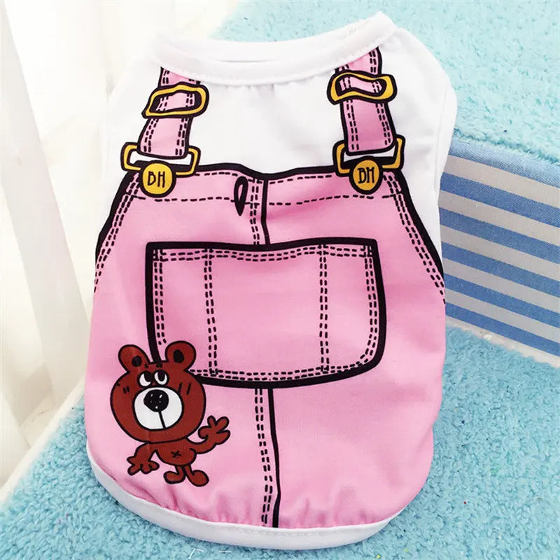 Cartoon Dog Vest - Soft Summer T-Shirt for Small Pets - ZOOMNSTORE