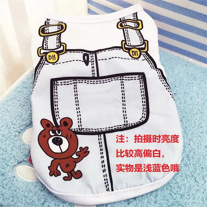 Cartoon Dog Vest - Soft Summer T-Shirt for Small Pets - ZOOMNSTORE