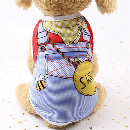 Cartoon Dog Vest - Soft Summer T-Shirt for Small Pets - ZOOMNSTORE