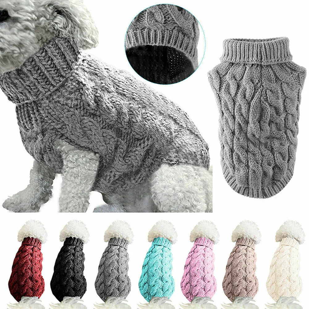 Small Dog Sweater - Warm Knitted Autumn Winter Clothing - ZOOMNSTORE