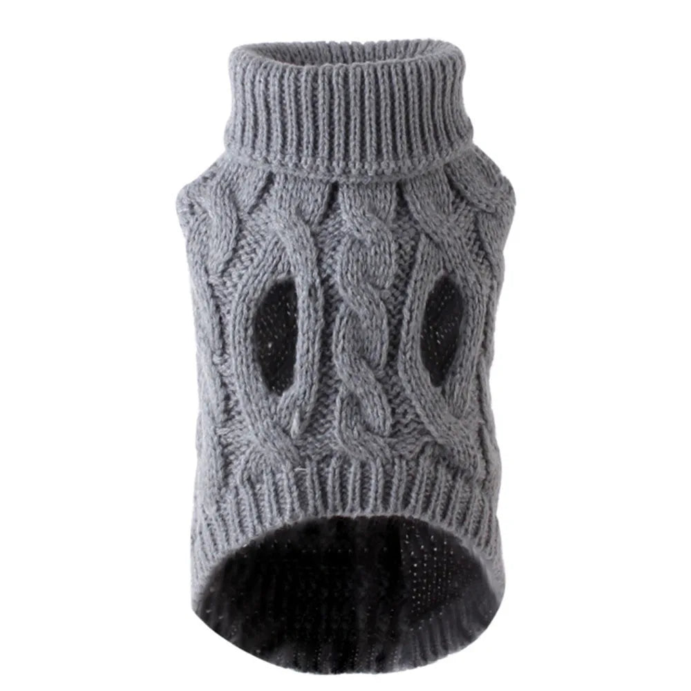 Small Dog Sweater - Warm Knitted Autumn Winter Clothing - ZOOMNSTORE