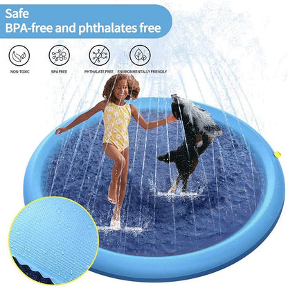 Inflatable Dog Splash Pad - 170cm Summer Water Mat for Pets and Kids - ZOOMNSTORE
