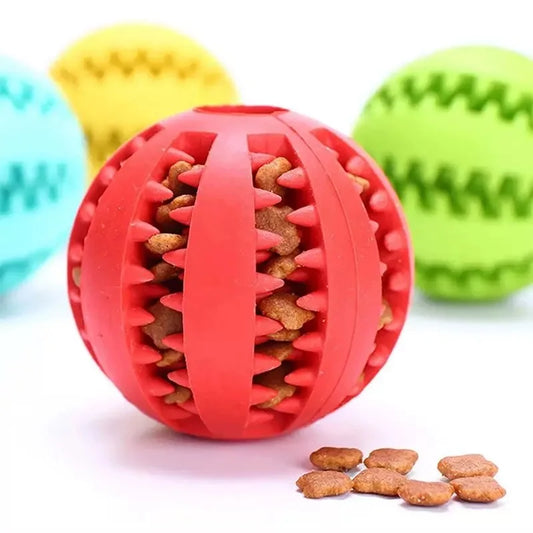 Dog Teething Toy - Durable Rubber Chew Ball & Interactive Puzzle for Training - ZOOMNSTORE