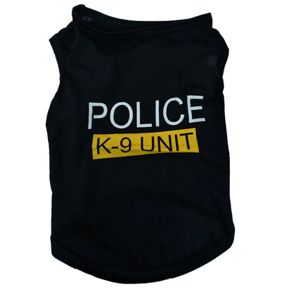 Police Dog Vest - Soft Breathable Puppy T-shirt Jacket - ZOOMNSTORE