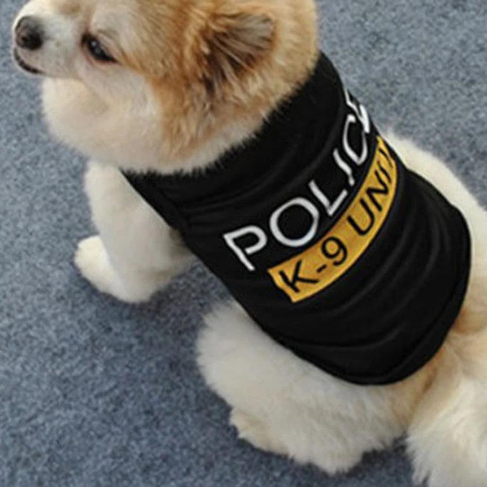 Police Dog Vest - Soft Breathable Puppy T-shirt Jacket - ZOOMNSTORE