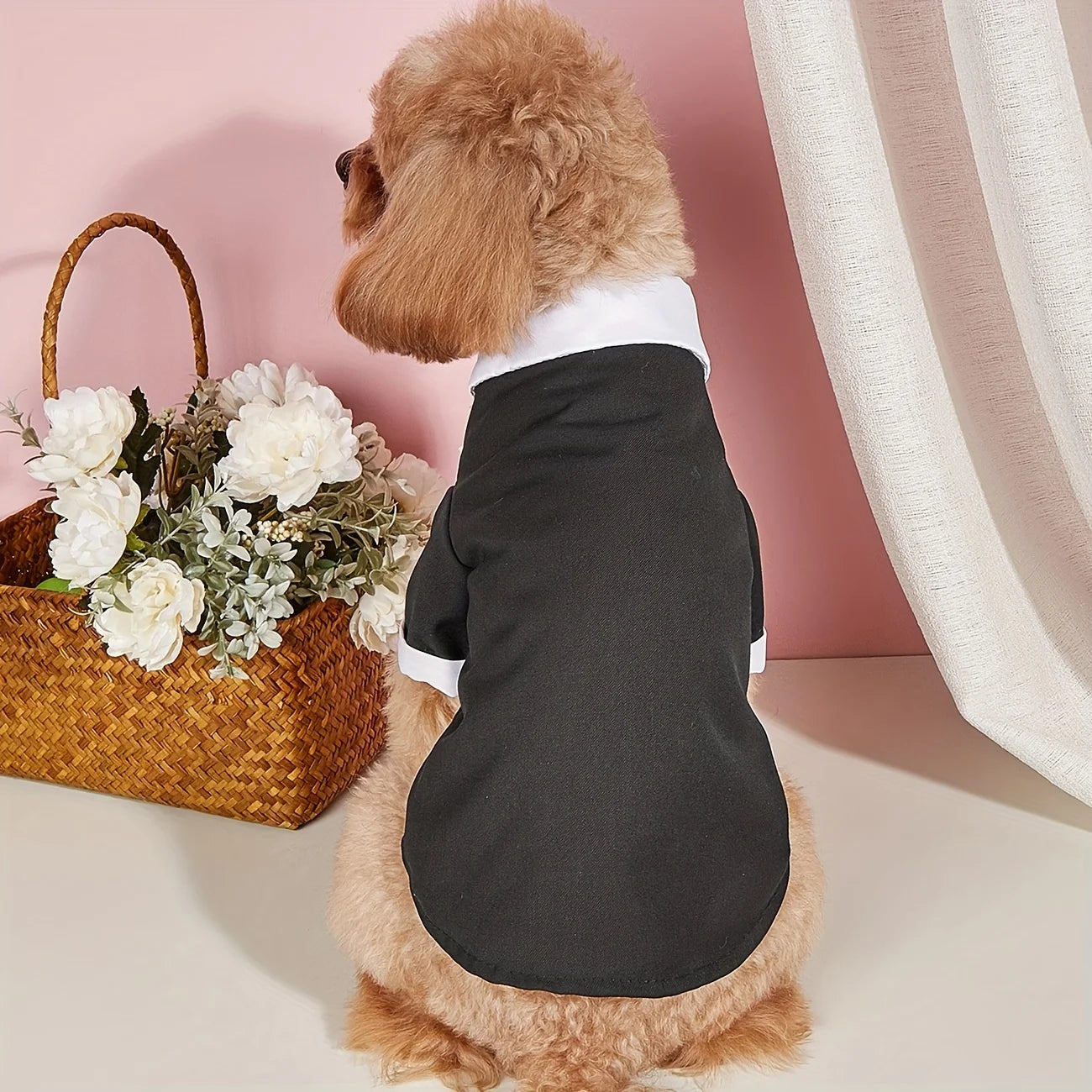 Formal Dog Shirt with Bow Tie - Wedding Outfit for Small Dogs - ZOOMNSTORE