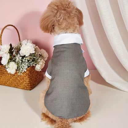 Formal Dog Shirt with Bow Tie - Wedding Outfit for Small Dogs - ZOOMNSTORE