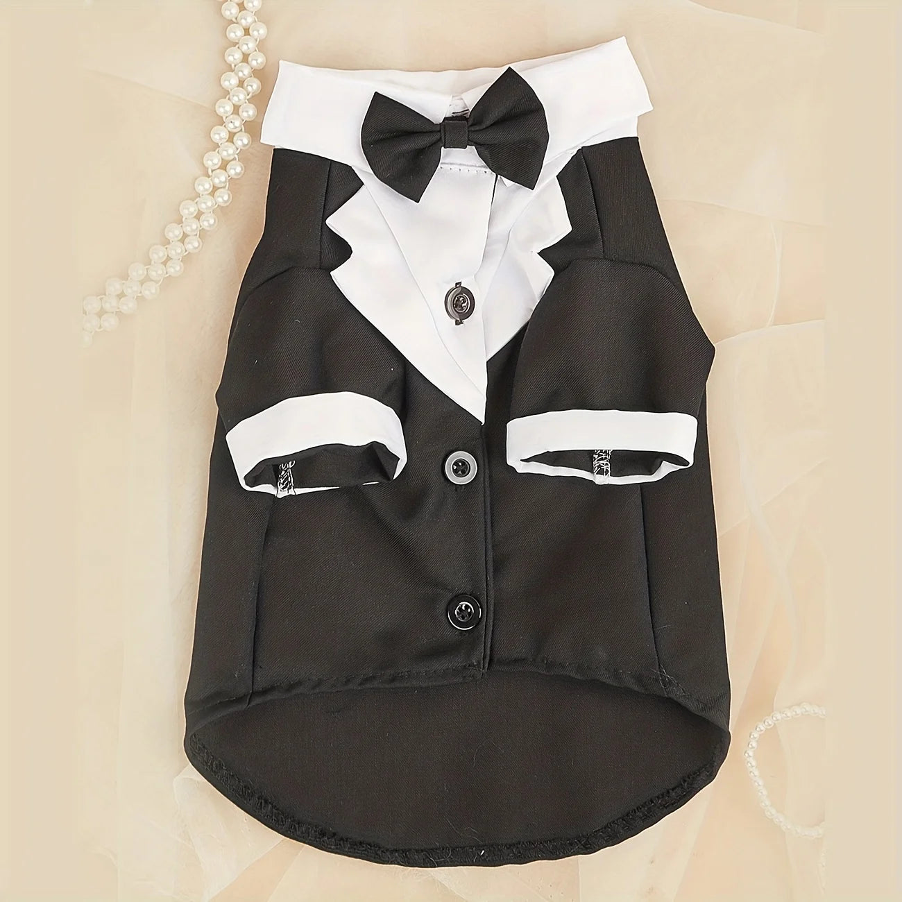 Formal Dog Shirt with Bow Tie - Wedding Outfit for Small Dogs - ZOOMNSTORE