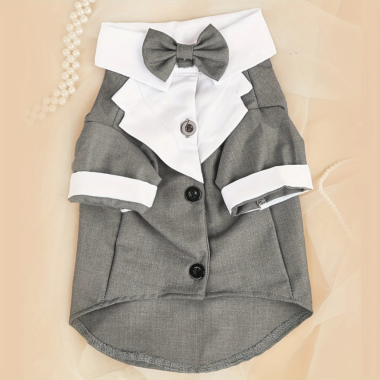 Formal Dog Shirt with Bow Tie - Wedding Outfit for Small Dogs - ZOOMNSTORE