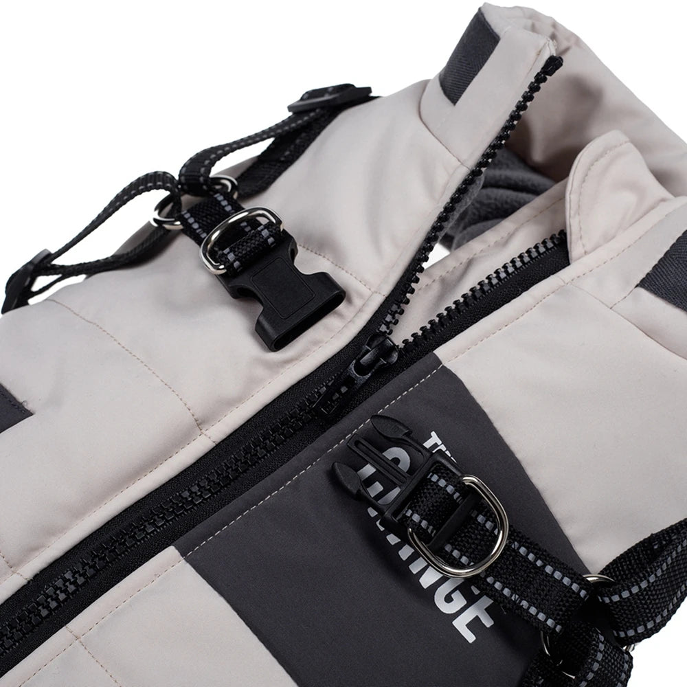 Dog Windbreaker Jacket - Waterproof Fleece Coat with Dual D Leash Attachment - ZOOMNSTORE