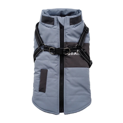 Dog Windbreaker Jacket - Waterproof Fleece Coat with Dual D Leash Attachment - ZOOMNSTORE
