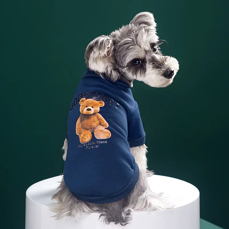 Winter Dog Pullover - Cute Bear Pattern Sweatshirt for Small Medium Pets - ZOOMNSTORE