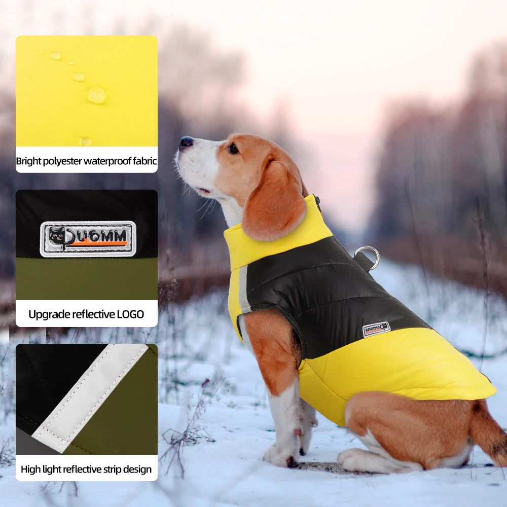 Dog Winter Coat - Warm Cotton Dog Clothing With Reflective Stripe For Small & Large Dogs - ZOOMNSTORE