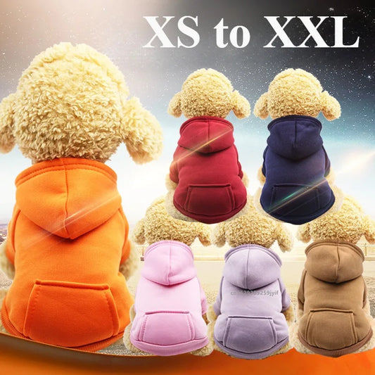 Dog Winter Hoodie - Warm Pet Sweatshirt for Small Medium Dogs and Cats - ZOOMNSTORE