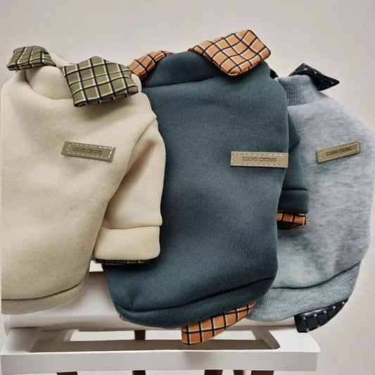 Small Dog Hoodie Jacket - Warm Winter Plaid Shirt for Puppies - ZOOMNSTORE