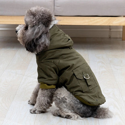 Dog Winter Jacket - Windproof Outdoor Pet Coat With Harness & Plush Lined Vest - ZOOMNSTORE