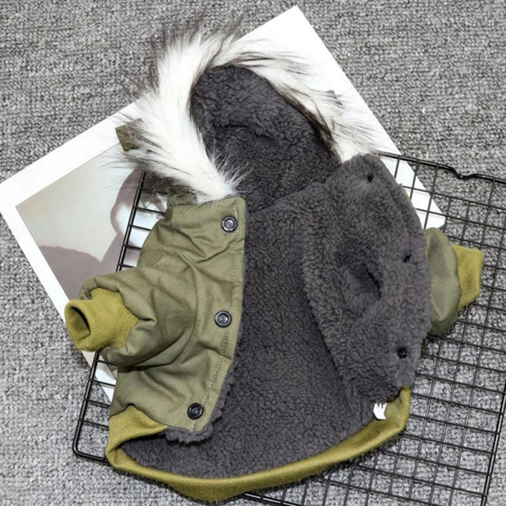 Dog Winter Jacket - Windproof Outdoor Pet Coat With Harness & Plush Lined Vest - ZOOMNSTORE