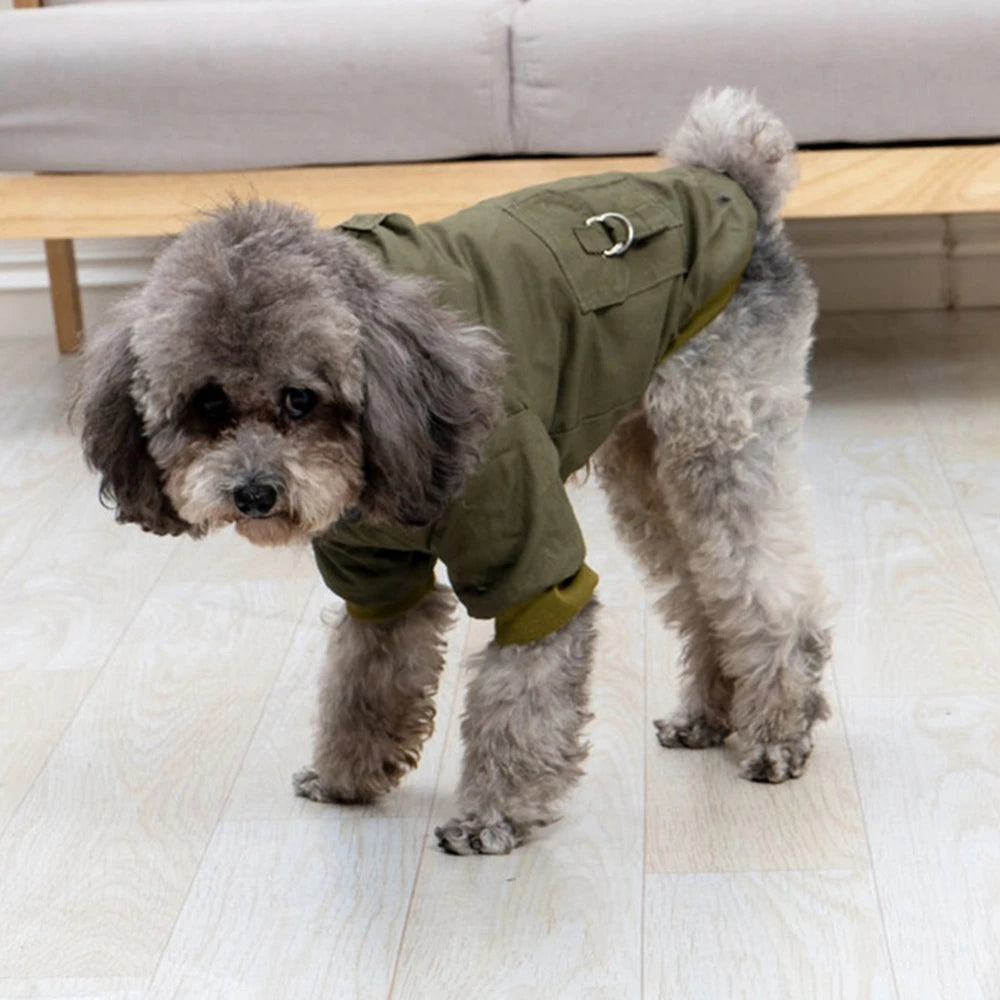 Dog Winter Jacket - Windproof Outdoor Pet Coat With Harness & Plush Lined Vest - ZOOMNSTORE