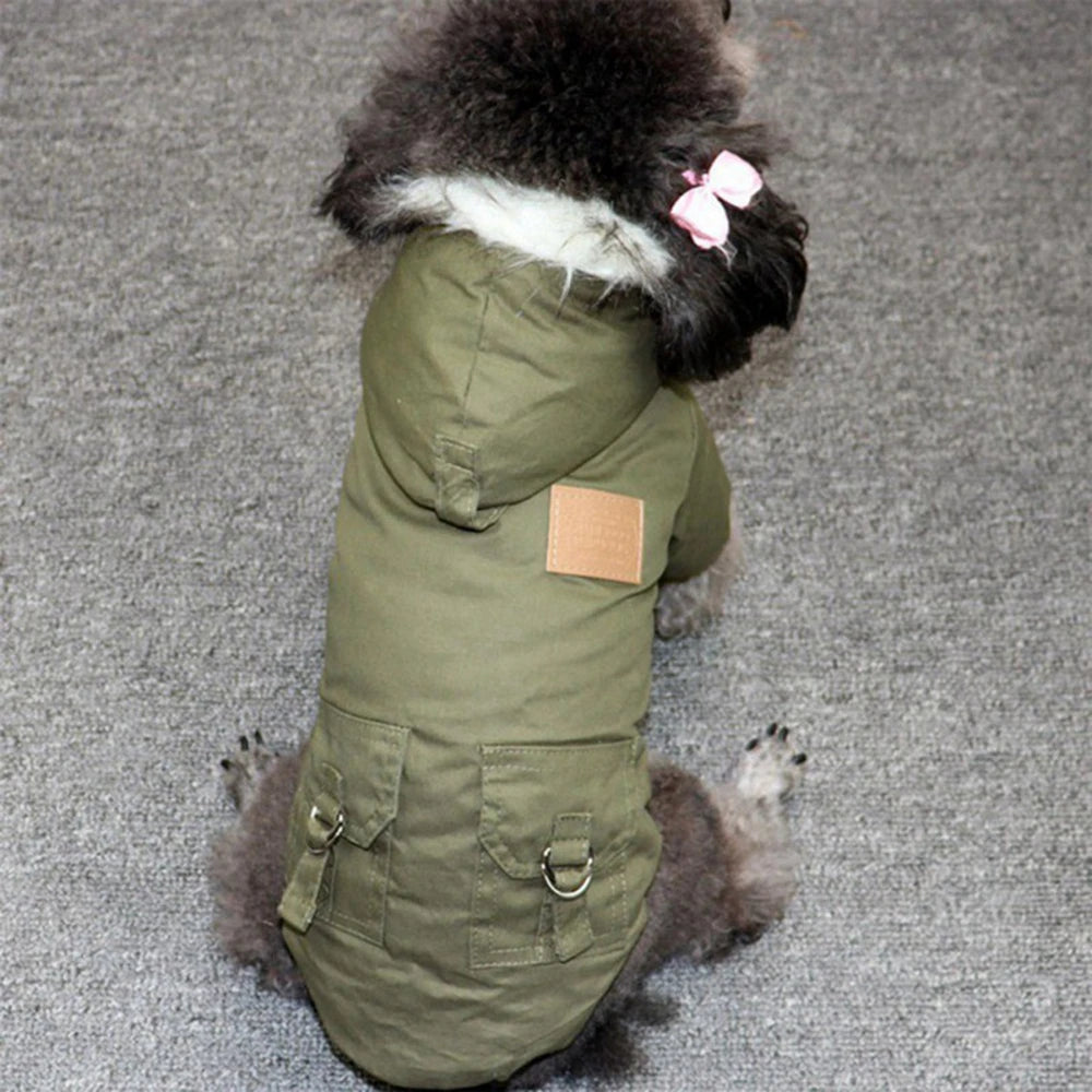 Dog Winter Jacket - Windproof Outdoor Pet Coat With Harness & Plush Lined Vest - ZOOMNSTORE