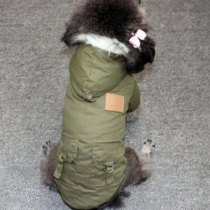 Dog Winter Jacket - Windproof Outdoor Pet Coat With Harness & Plush Lined Vest - ZOOMNSTORE