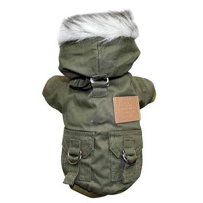 Dog Winter Jacket - Windproof Outdoor Pet Coat With Harness & Plush Lined Vest - ZOOMNSTORE