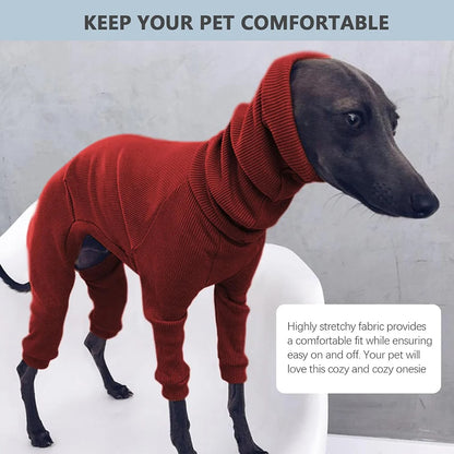 Dog Winter Overalls - Lightweight Turtleneck Dog Onesie for Medium Large Dogs - ZOOMNSTORE