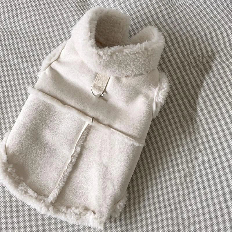 Dog Winter Vest - Warm Wool Dogwear Small Medium Dog Coat With Traction Buckle - ZOOMNSTORE