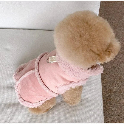 Dog Winter Vest - Warm Wool Dogwear Small Medium Dog Coat With Traction Buckle - ZOOMNSTORE