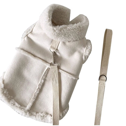 Dog Winter Vest - Warm Wool Dogwear Small Medium Dog Coat With Traction Buckle - ZOOMNSTORE