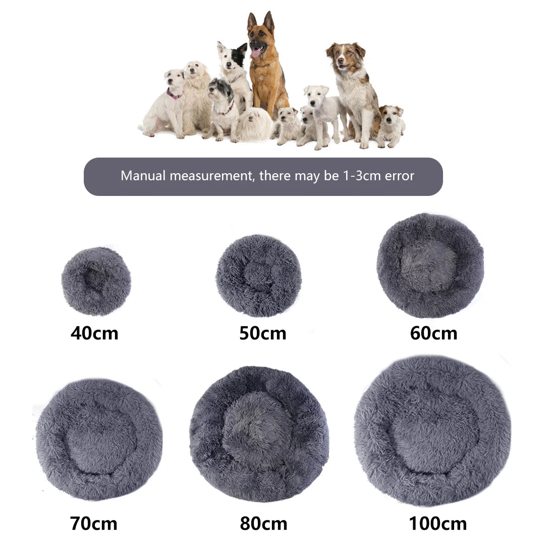 Donut Dog Bed - Soft Plush Pet Bed With Raised Rim, Warm Washable Cushion - ZOOMNSTORE