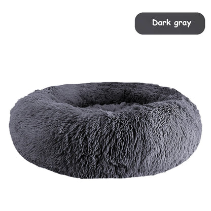 Donut Dog Bed - Soft Plush Pet Bed With Raised Rim, Warm Washable Cushion - ZOOMNSTORE
