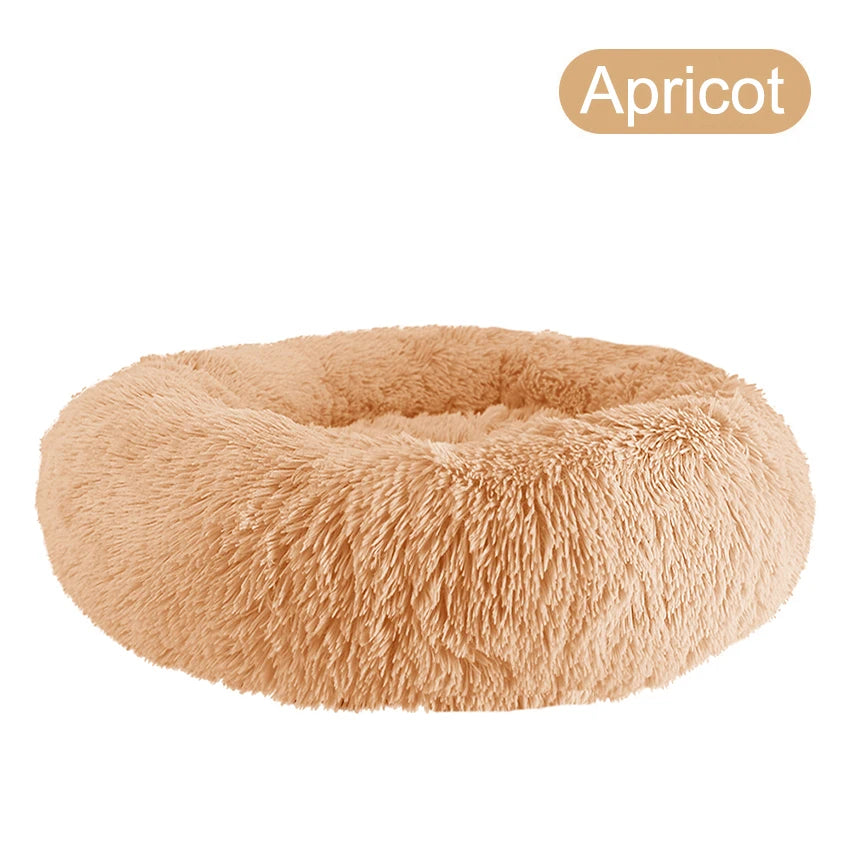 Donut Dog Bed - Soft Plush Pet Bed With Raised Rim, Warm Washable Cushion - ZOOMNSTORE