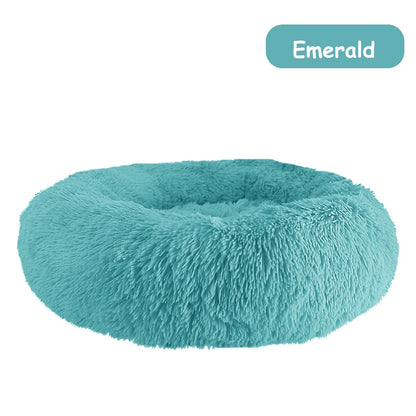Donut Dog Bed - Soft Plush Pet Bed With Raised Rim, Warm Washable Cushion - ZOOMNSTORE