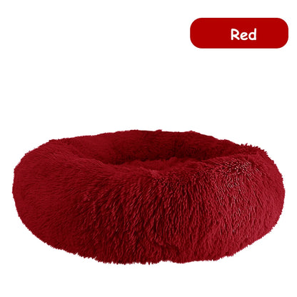Donut Dog Bed - Soft Plush Pet Bed With Raised Rim, Warm Washable Cushion - ZOOMNSTORE