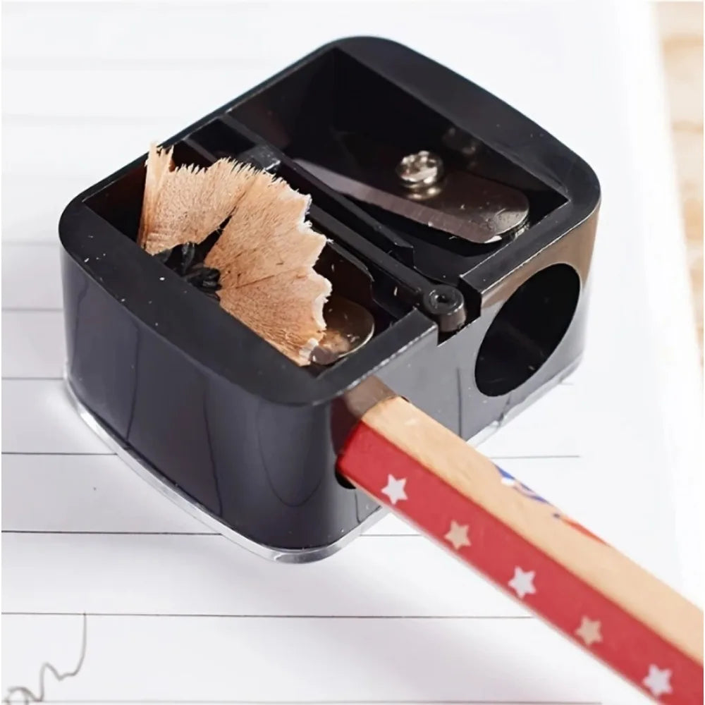 1PC double hole pencil sharpener make-up pencil multi-purpose automatic pencil sharpener for office and school supplies - ZOOMNSTORE
