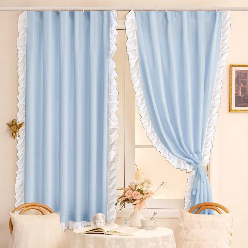 Double Layer Blackout Lace Curtains - Sheer Drapes for Living Room  Bedroom - ZOOMNSTORE