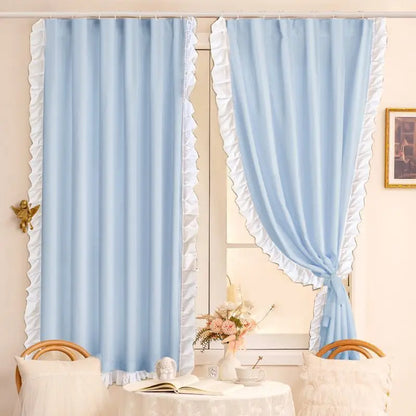 Double Layer Blackout Lace Curtains - Sheer Drapes for Living Room  Bedroom - ZOOMNSTORE
