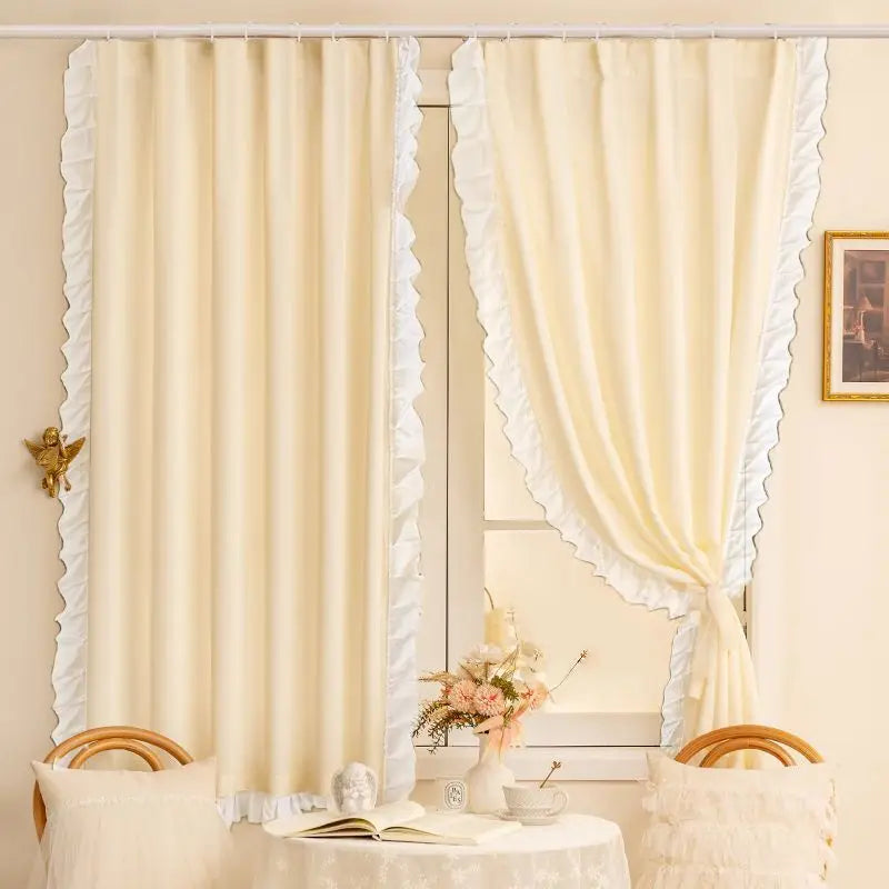 Double Layer Blackout Lace Curtains - Sheer Drapes for Living Room  Bedroom - ZOOMNSTORE