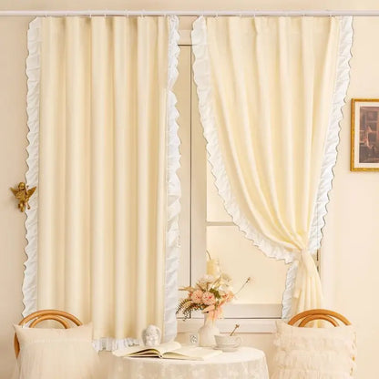 Double Layer Blackout Lace Curtains - Sheer Drapes for Living Room  Bedroom - ZOOMNSTORE