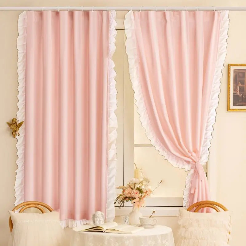 Double Layer Blackout Lace Curtains - Sheer Drapes for Living Room  Bedroom - ZOOMNSTORE