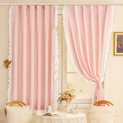 Double Layer Blackout Lace Curtains - Sheer Drapes for Living Room  Bedroom - ZOOMNSTORE