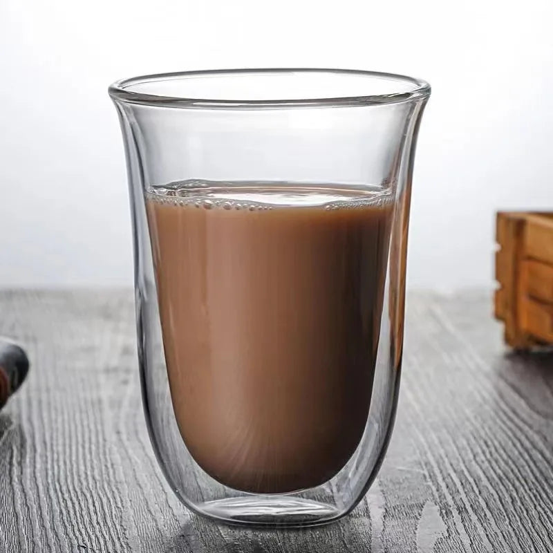 Double Layer Glass Cup - 80-230ML Borosilicate Heat Resistant Insulated Coffee Mug - ZOOMNSTORE