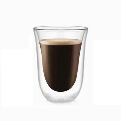 Double Layer Glass Cup - 80-230ML Borosilicate Heat Resistant Insulated Coffee Mug - ZOOMNSTORE