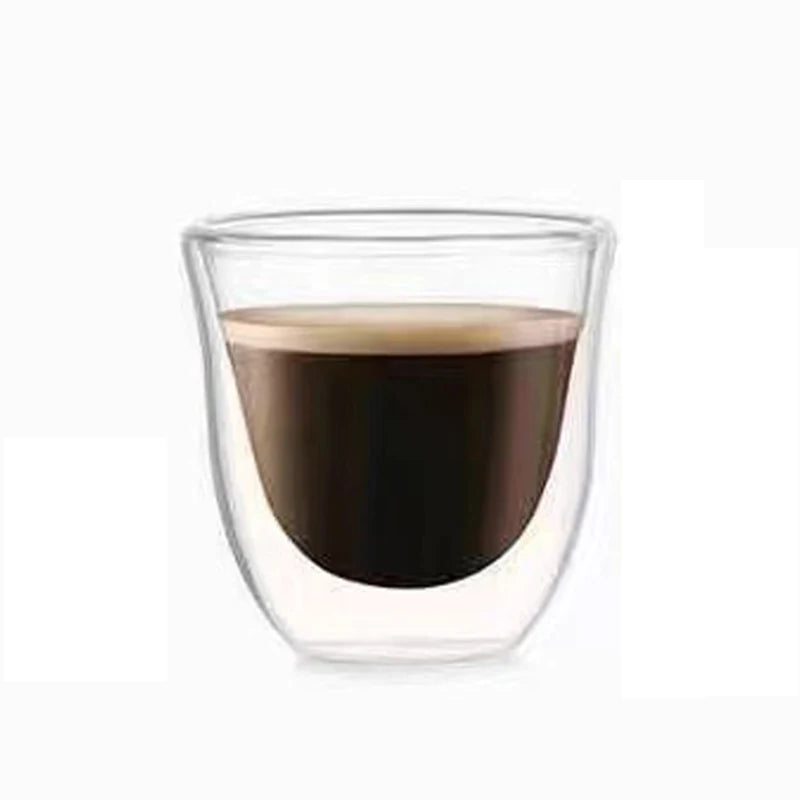 Double Layer Glass Cup - 80-230ML Borosilicate Heat Resistant Insulated Coffee Mug - ZOOMNSTORE
