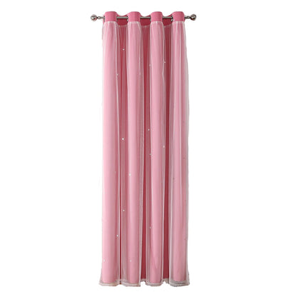 Double Layer Sheer Kids Curtains - Romantic Star Design Drapes for Living Room  Bedroom - ZOOMNSTORE
