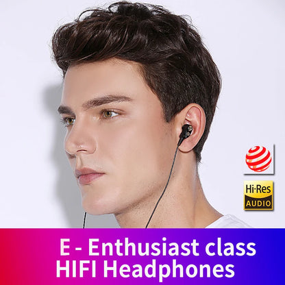 Double Moving Coil Headphones - Wired In-Ear Earphones With Mic & Bass Surround Sound - ZOOMNSTORE