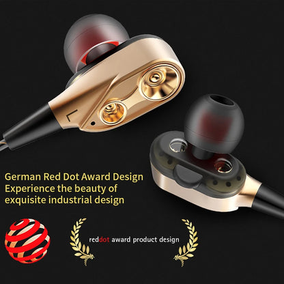 Double Moving Coil Headphones - Wired In-Ear Earphones With Mic & Bass Surround Sound - ZOOMNSTORE