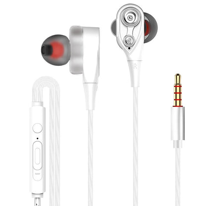 Double Moving Coil Headphones - Wired In-Ear Earphones With Mic & Bass Surround Sound - ZOOMNSTORE